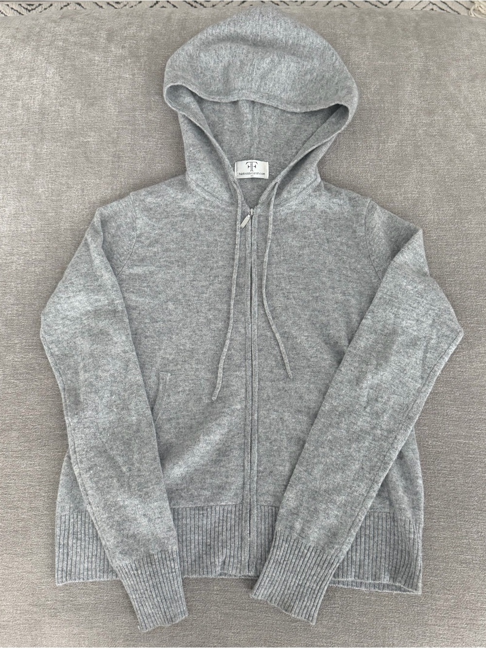 Fab Finds By Sarah Gray Cashmere Rhinestone Skull Zip Hoodie Sweater XS $395